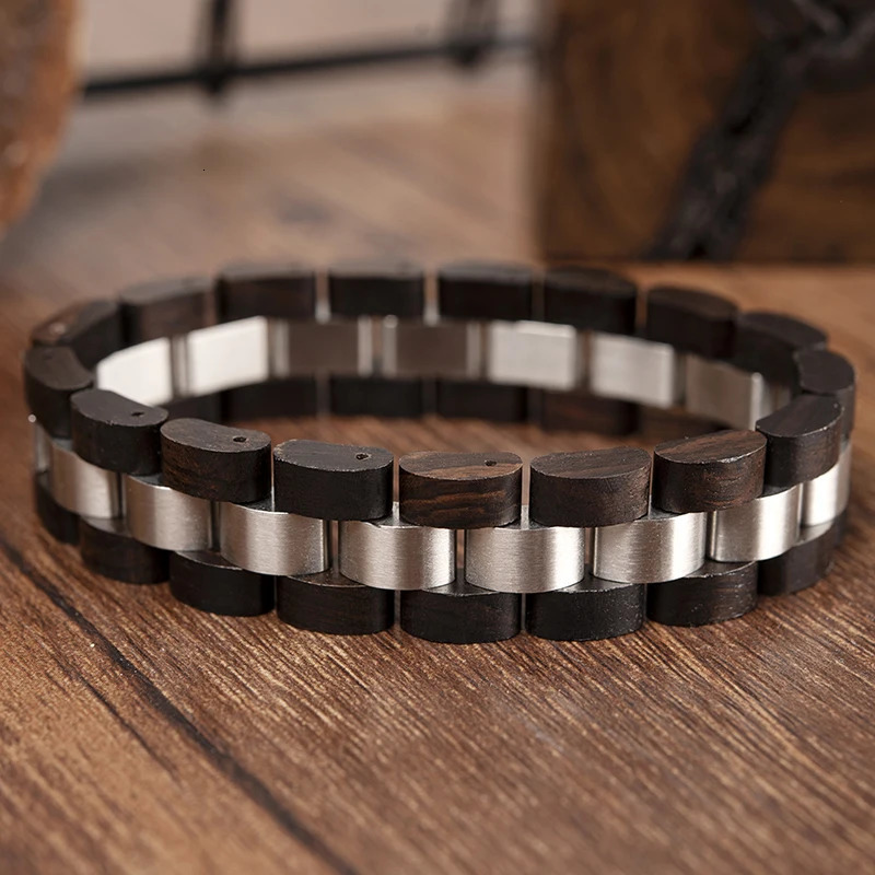 Charm Bracelets BOBO BIRD Wood Bracelet for Men Women Links Bracelet Charm Bangle Jewelry Gift pulsera hombre Length Adjustable s 231009