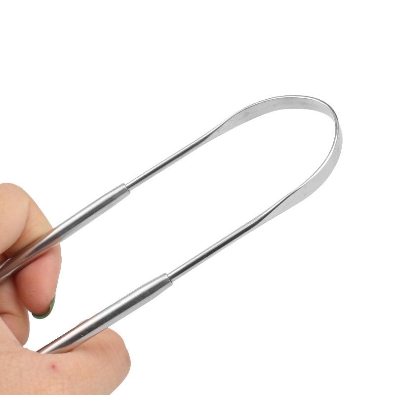 Stainless Steel Tongue Scraper Cleaner Fresh Breath Cleaning Coated Tongue Toothbrush Dental Oral Hygiene Care Tools ZZ
