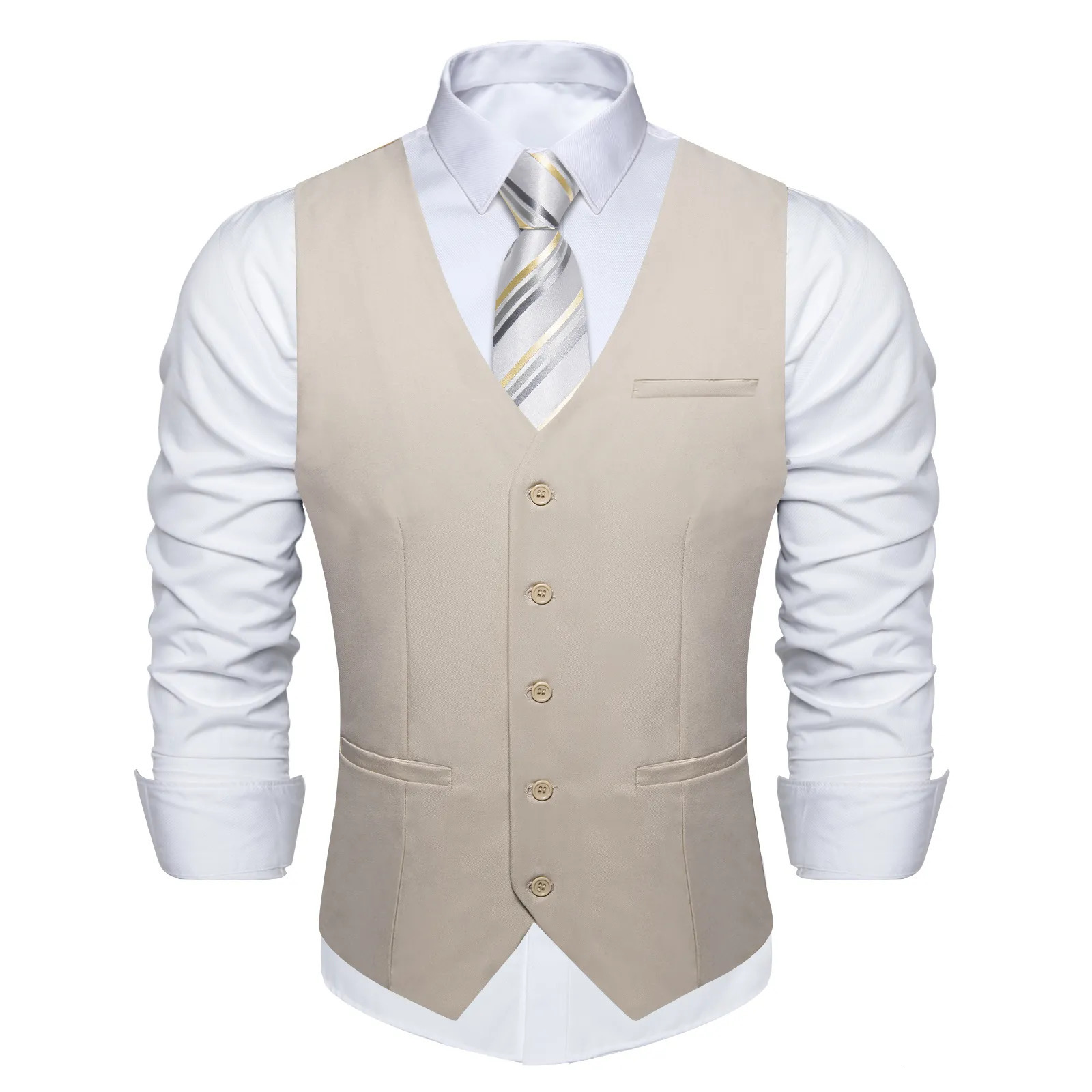 Men's Vests Khaki Solid Rayon Polyester Men Suit Vest Wedding Party Formal Black Blue Red Blazer Waistcoat 231010