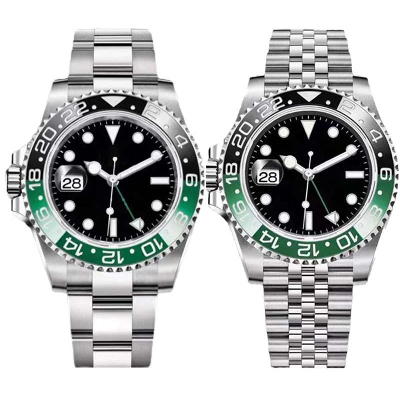 Designer Mens Watch Man Watch Root Beer Batman Batgirl Pepsi Sprite Gmt 40mm Wristwatch 2813 Movement Jubilee Stainless Steel Bracelet Ceramic Bezel watchs