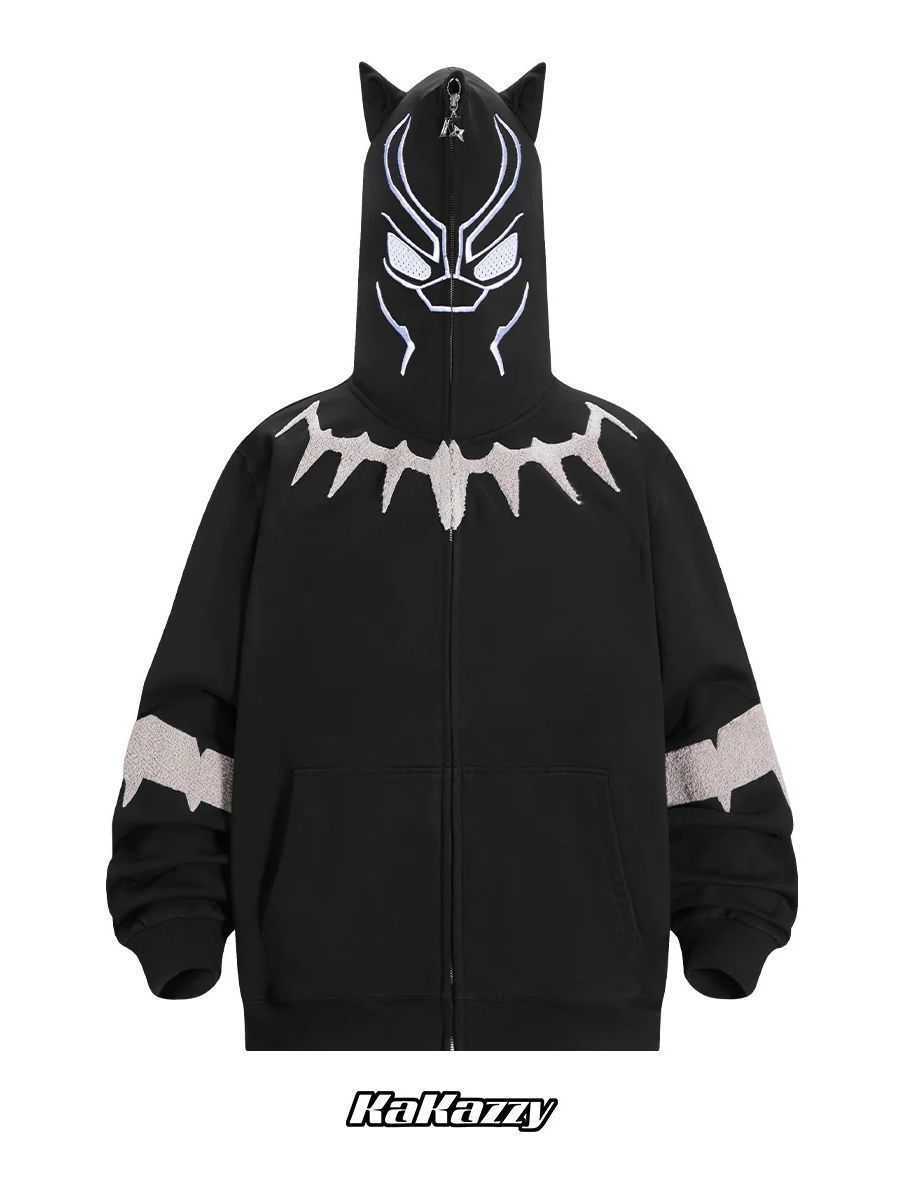 Kakazzy Full Pull Cosplay Printed Hoodie Zipper To Top Embroidery T231010
