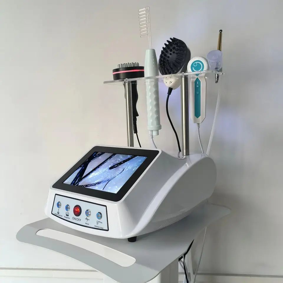 5 In 1 Portable High Frequency Laser Hair Growth Machine Hair And Scalp Analysis Treatment For Hair Loss Scalp Massager Spa Salon Use