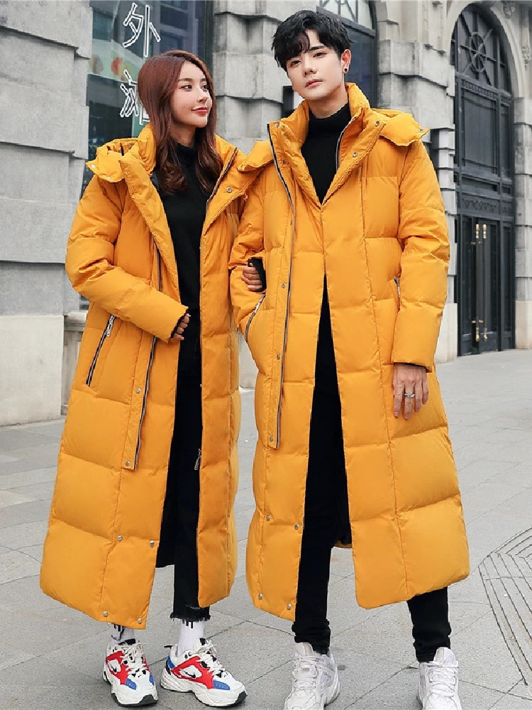 Men's Down Parkas Men Women Winter Jacket Thick Winter Warm Long 90% White Duck Down Hooded Coats Black Red Woman Parkas 5XL 231010