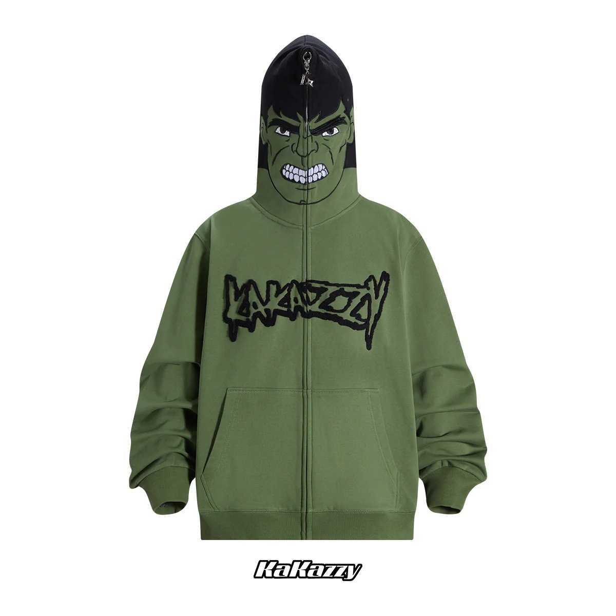 Kakazzy Full Pull Cosplay Printed Hoodie Zipper To Top Embroidery T231010