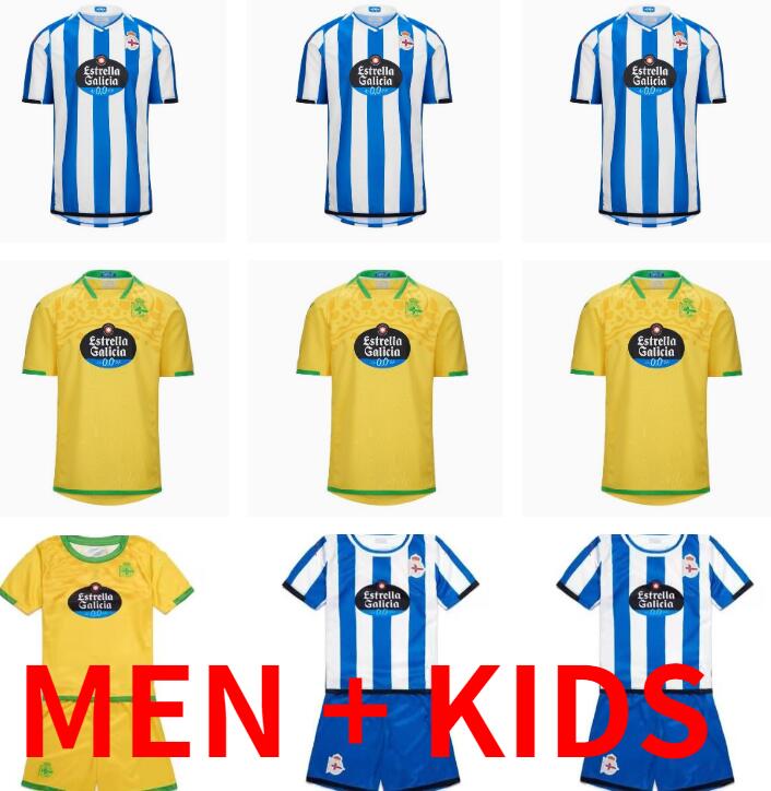23 24 Deportivo La Coruna LUCAS Soccer Jerseys home blue 2023 2024 Alberto Quiles Trilli Jaime Sanchez Adrian Lapena Adult Kit Uniform camiseta de futbol men kids kit