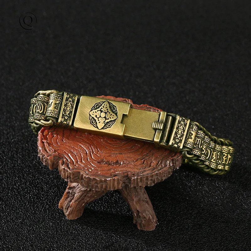 Charm Bracelets Copper Tibet multiplier vajra Six Words Mysterious Chains Bracelets Brass Rosary Bangles Fashion Men Luckly Bracelet Jewelry 231009
