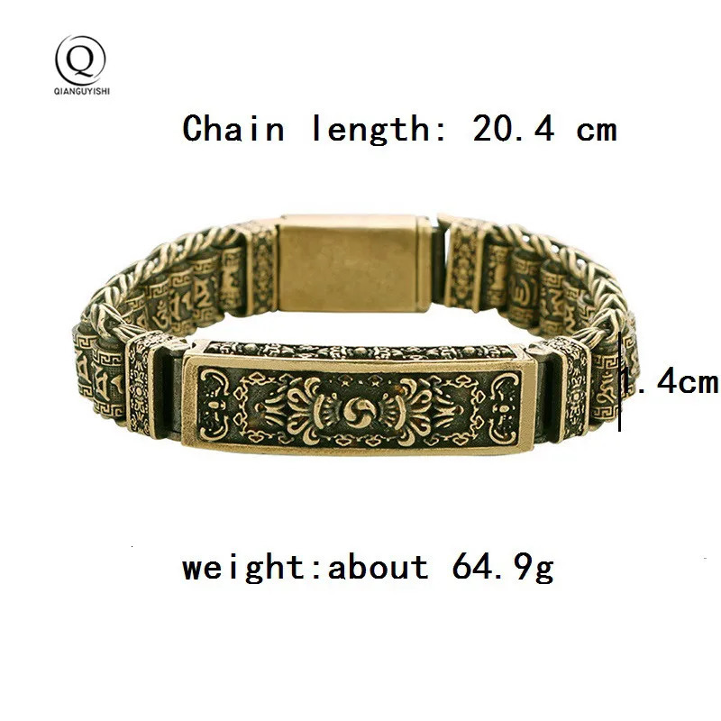 Charm Bracelets Copper Tibet multiplier vajra Six Words Mysterious Chains Bracelets Brass Rosary Bangles Fashion Men Luckly Bracelet Jewelry 231009