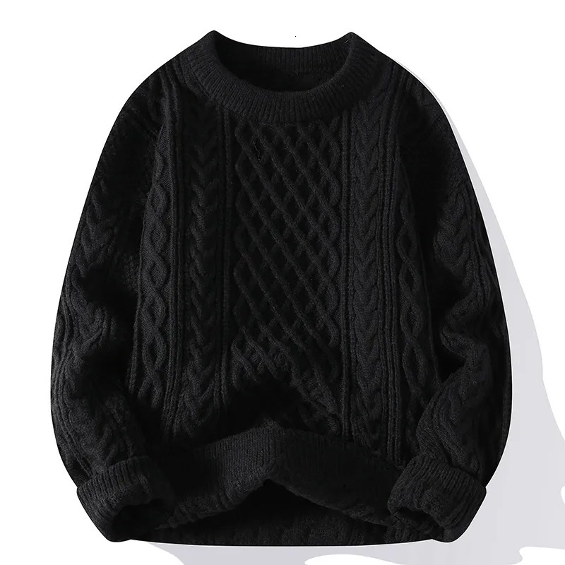 Designer men's autumn and winter men's sweater retro O-neck solid color knitted pullover loose spring cool men's retro knitted pullover