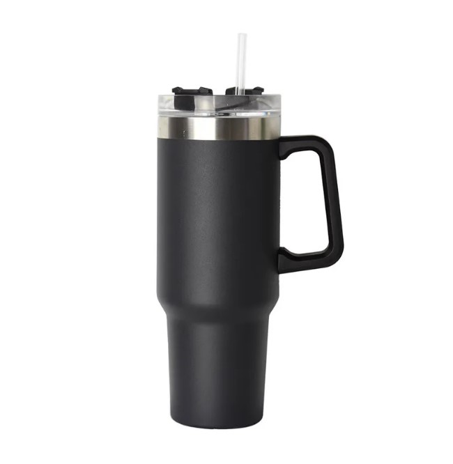 20 Colors 40oz Stainless Steel Tumbler with Handle and Straw Vacuum Sealed Insulated Travel Mug LG15