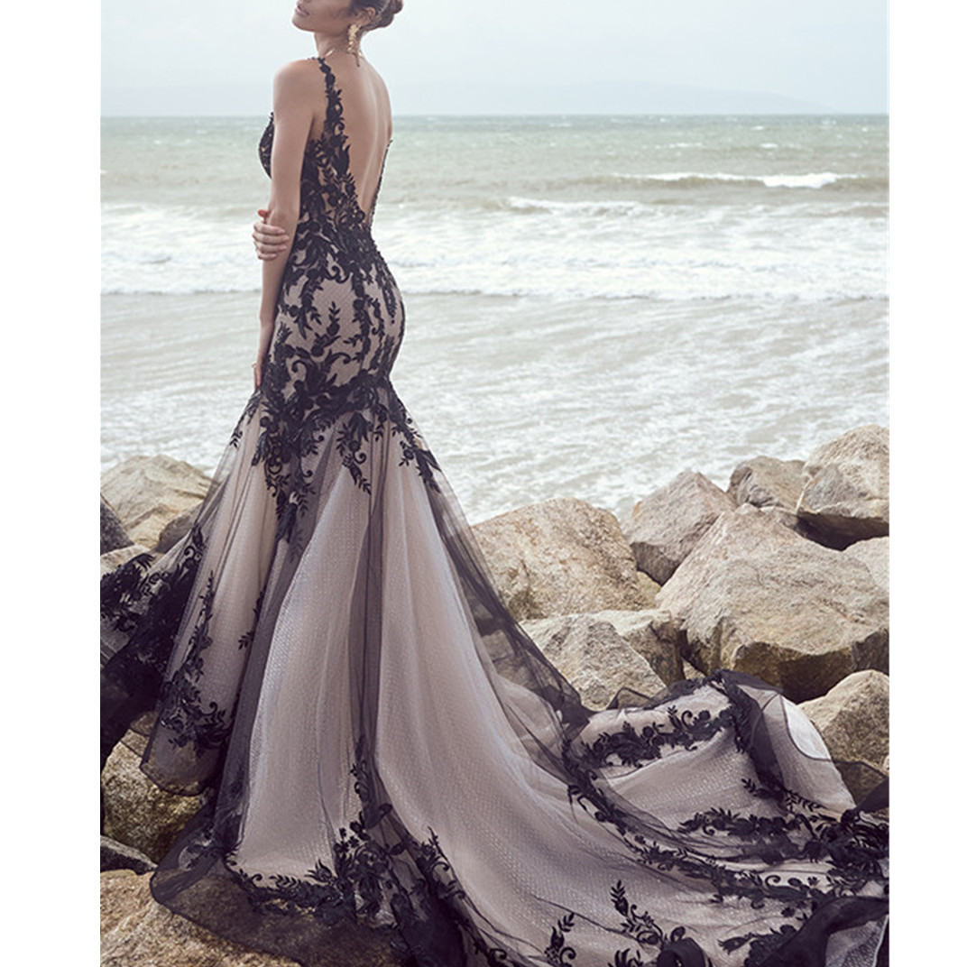 Cheap Satin Wedding Dresses Sexy Backless Jewel Neck Sweep Train Beach Wedding Gowns Belt Crystal Beaded Plus Size Bohemian Bridal Dress 04