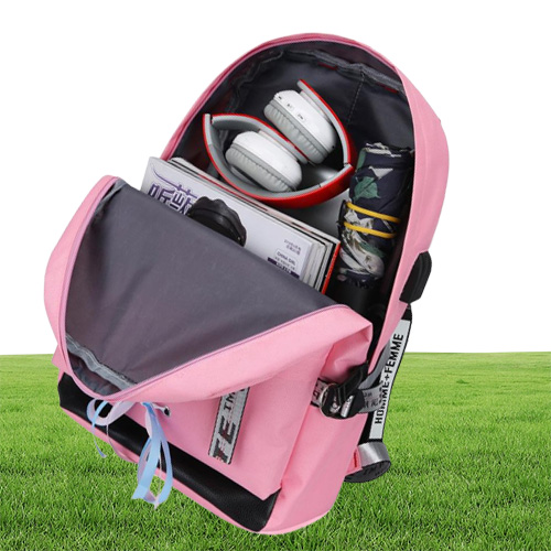 Large Green Backpacks Women School Backpack for Teenage Girls USB School Bag Canvas Middle Junior High College Student Bagpack