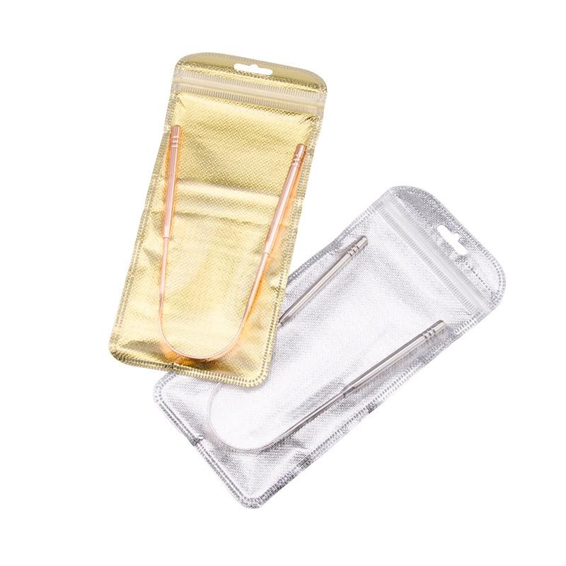 Stainless Steel Tongue Scraper Cleaner Fresh Breath Cleaning Coated Tongue Toothbrush Dental Oral Hygiene Care Tools ZZ