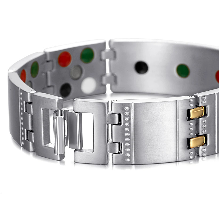Charm Bracelets WelMag Fashion Exquisite Crystal Magnetic Bracelets Bangles For Men Germanium Tourmaline Male Health Jewerly Wristband 231009
