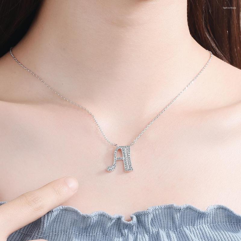 Pendants Moissanite A-Z Initial Letter Pendant Necklace For Women Girls 26 Letters Sterg Sier Hip Hop Man Name Jewelry Gift