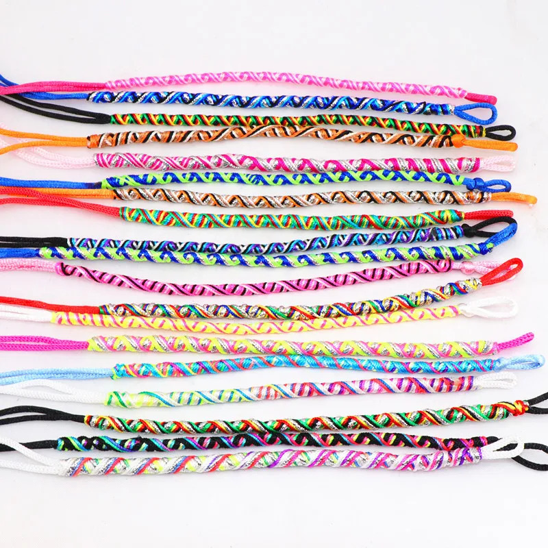 Charm Bracelets Fashion 50pcs Lots Multicolor Ethnic Cuff Bracelets Braided Rope Friendship Lovers Jewelry Wristband For Men Women 231009