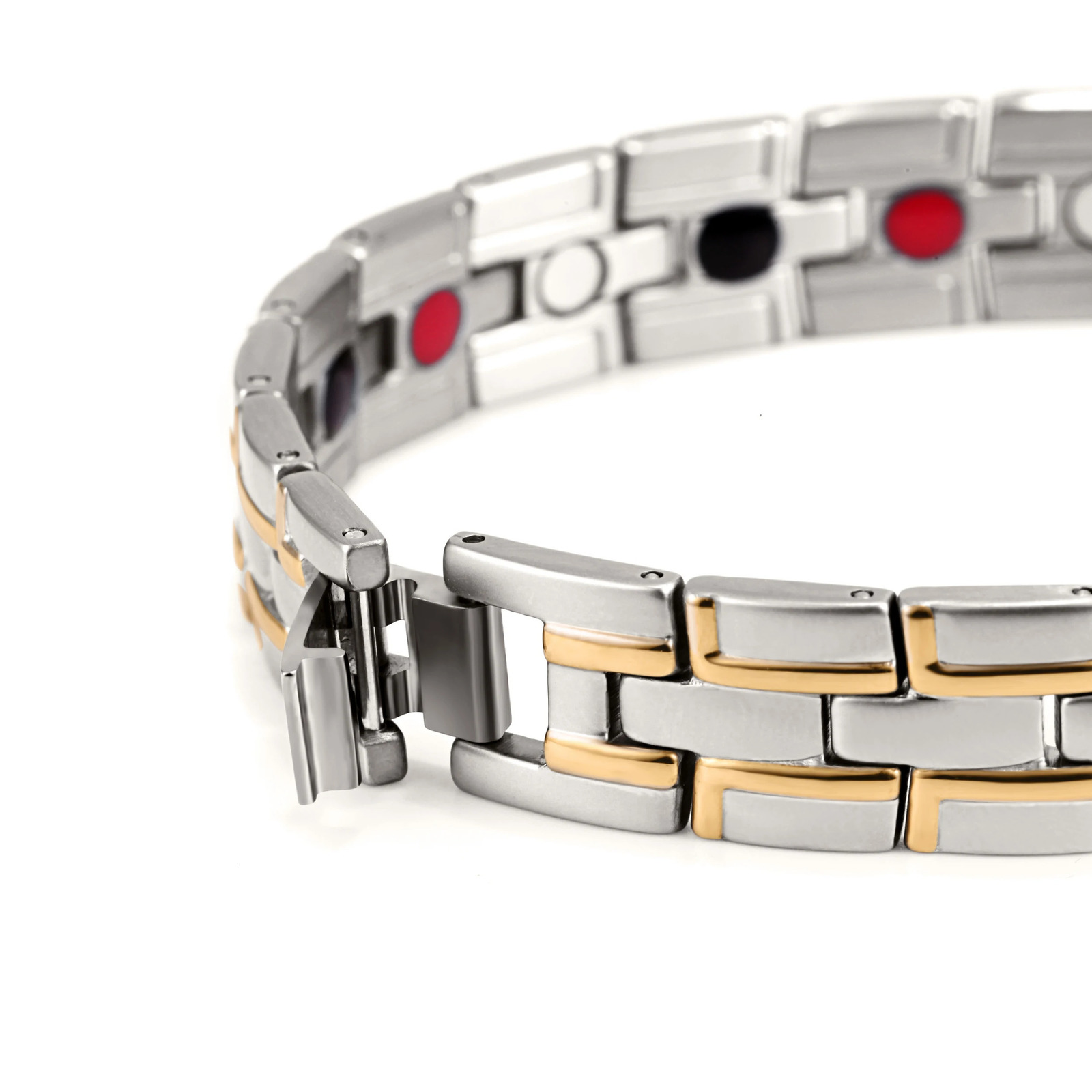 Charm Bracelets Rainso Healing Magnetic Bracelet Men/Woman 316L Stainless Steel 4in1 Health Care Elements FIR GermaniumBracelet Hand Chain 231009