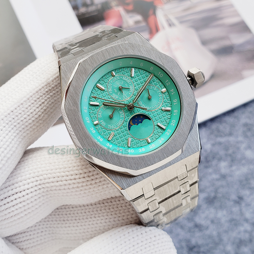 High quality Multifunctional Calendar Designer Watch Mens Luxury Mechanical Watch 42MM Dial Stainless Steel Strap Waterproof Sapphire Glass Fashion Watch