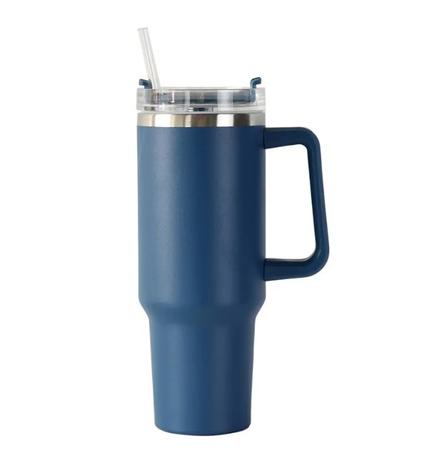 20 Colors 40oz Stainless Steel Tumbler with Handle and Straw Vacuum Sealed Insulated Travel Mug LG15