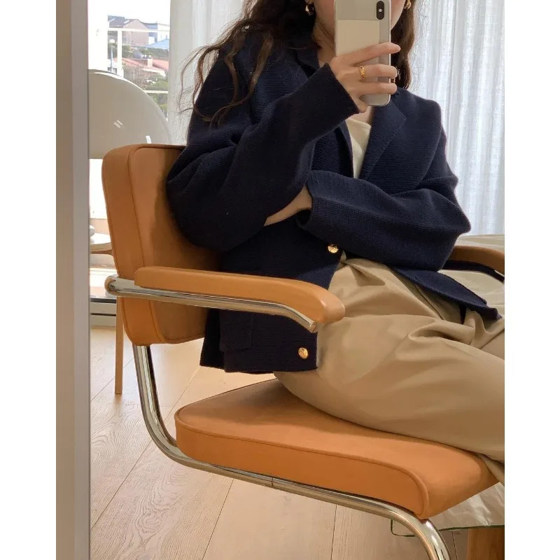 Womens Knits Tees Deeptown Elegant Knit Cardigan Women Old Money Style Korean Fashion Sweater Female Office Ladies Chic Autumn Casual Short Jumper 231