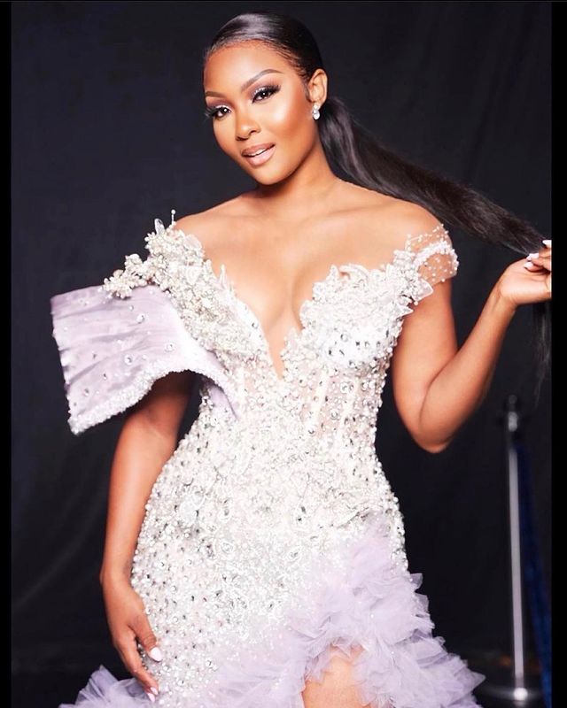 2023 Oct Arabic Aso Ebi Plus Size Lilac Mermaid Wedding Dress Beaded Crystals Lace Luxurious Bridal Gowns Dresses ZJ302
