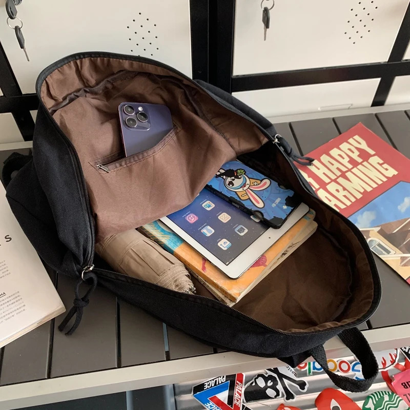 School Bags LEFTSIDE Korean Fashion Harajuku Canvas Backpacks for Women Backpack Light Weight Students Travel Female Back Pack 231009