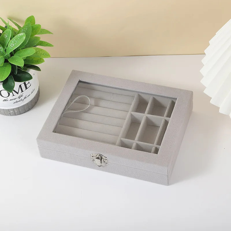 Jewelry Boxes Storage Box Earring Ring Necklace Organizers Transparent Jewlery Holder Display for Classification 231011