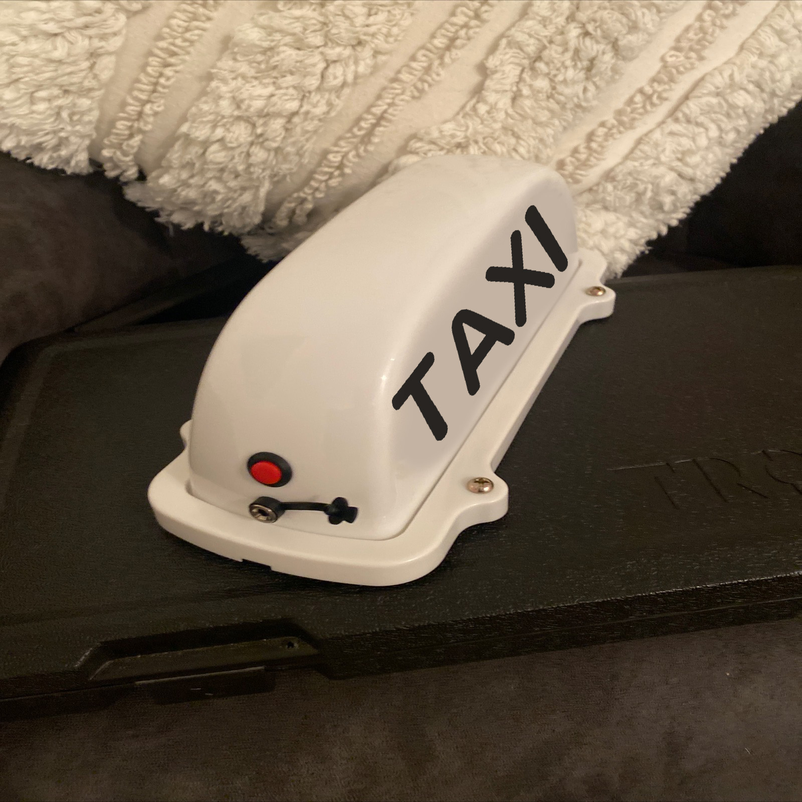 TAXI Cab Top Roof Sign USB Rechargeable Battery with Magnetic Base Waterproof Cab Indicator Sign Lamp Windshield WHITE NEW