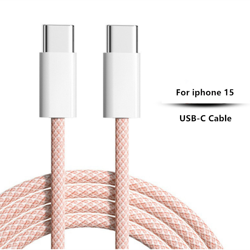 PD 60W New Best quality braided USB C To C Data charge cable For Apple iPhone 15 Pro Max Samsung Huawei Xiaomi Type C Fast Charging Cable