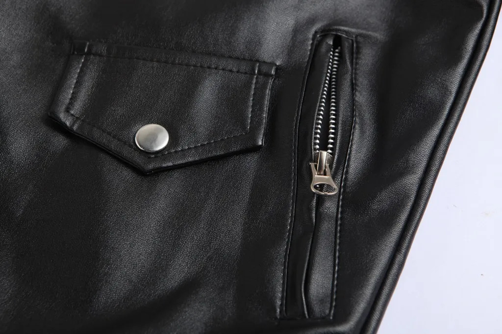 Men's Leather Faux Leather Boutique Punk Men PU Leather Jacket Motorcycle Fashion Slim Fit Leather Coat 231010