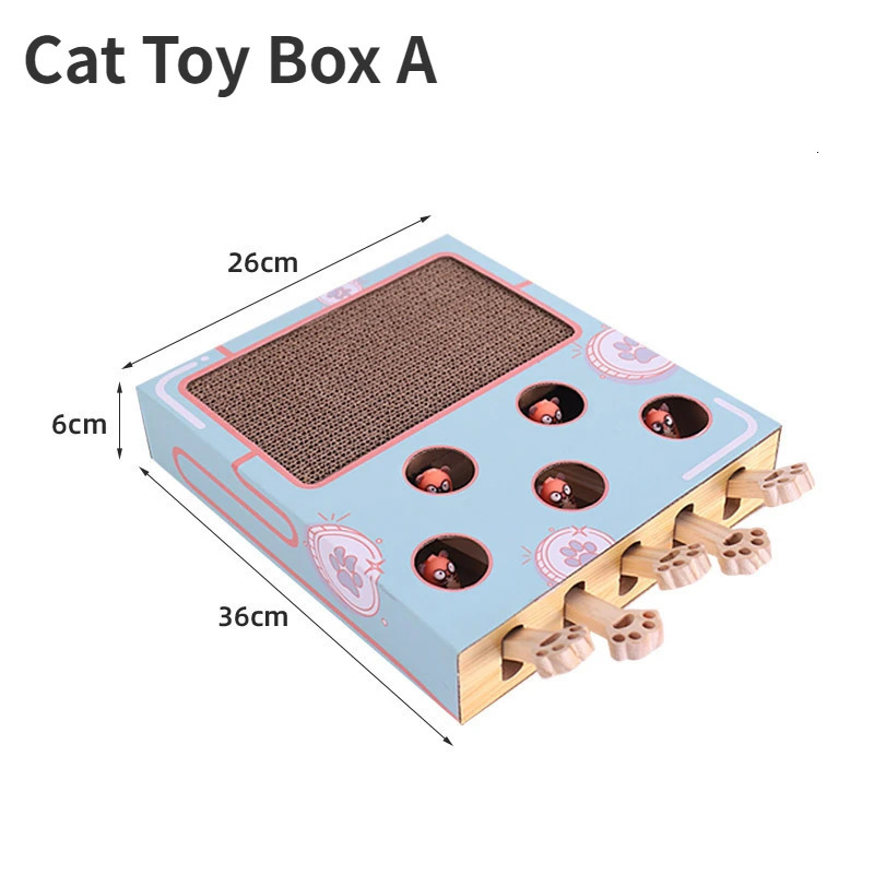 Cat Toys Cat Toy Interactive Game Resistant To Grasp and Wear Corrugated Cat Box Pet Fun Casual Whack-a-mole Catch Ball Game Pet Supplies 231011