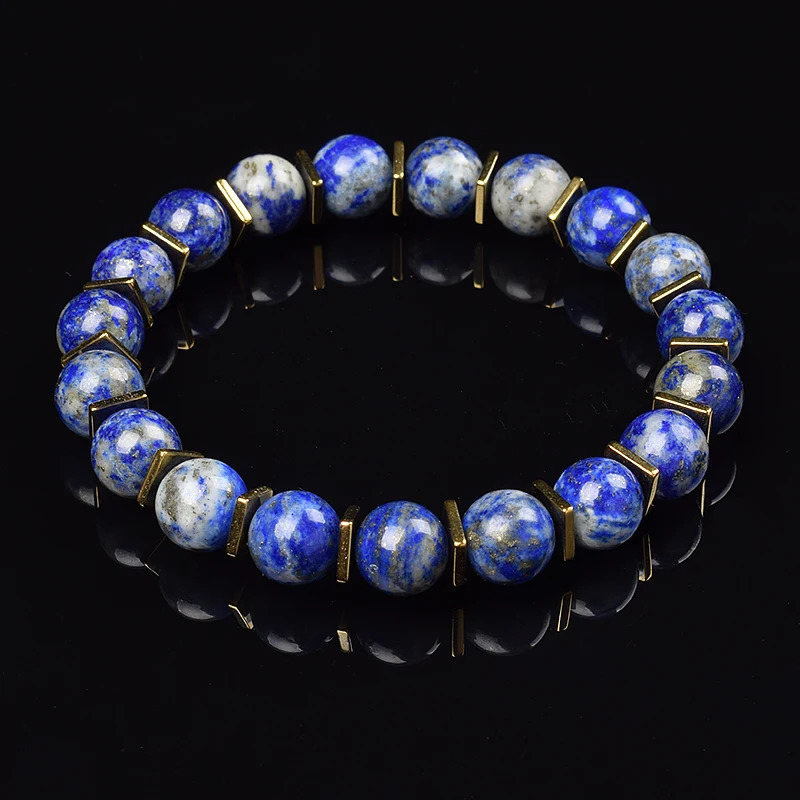 Charm Bracelets Grey Labradorite Bead Natural Stone And Golden Hematite Square Slice Bracelet Moonstone Men Women High Guality Jewelry 231011