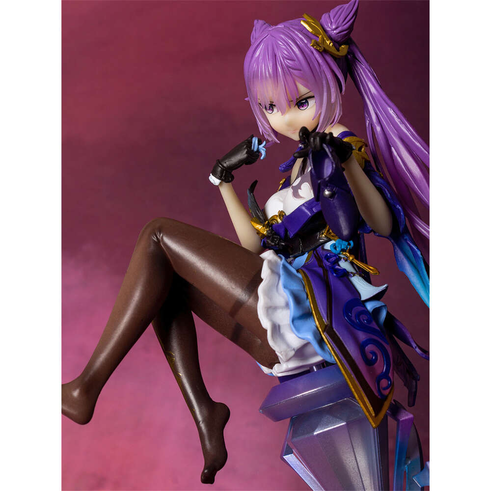 Mascot Costumes Keqing 18cm Anime Figures 1/7 Scale Genshined Impact Exquisite Pvc Action Figurine Kawaii Collectible Model Toys Gifts Ornament
