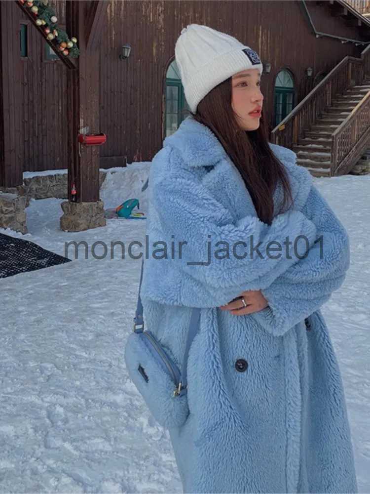 Women's Down Parkas Women Winter Faux Fur Warm Long Coat Long Sleeve Female Thick Teddy Bear Coat Casual Loose Oversize Outwears J231012