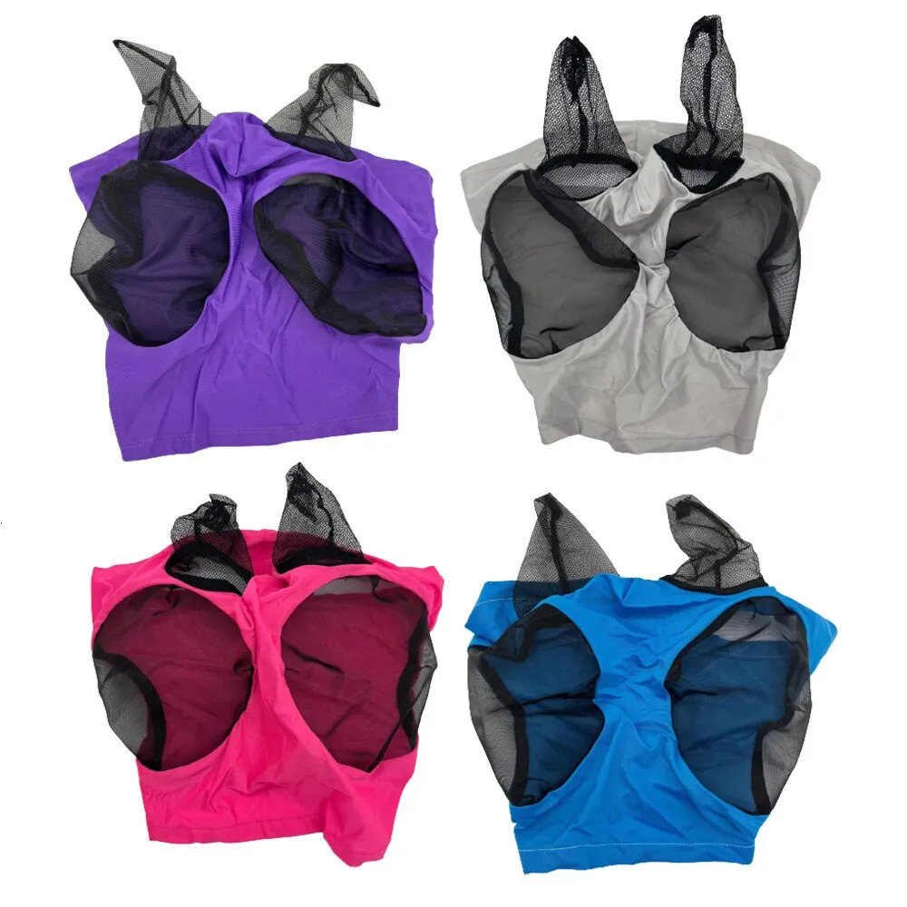 Small Animal Supplies 1PC Horse Fly Masks Anti Mosquito Elastic Mesh Face Shields Washable Head Cover Outdoor Riding Equestrian Equipment 231010