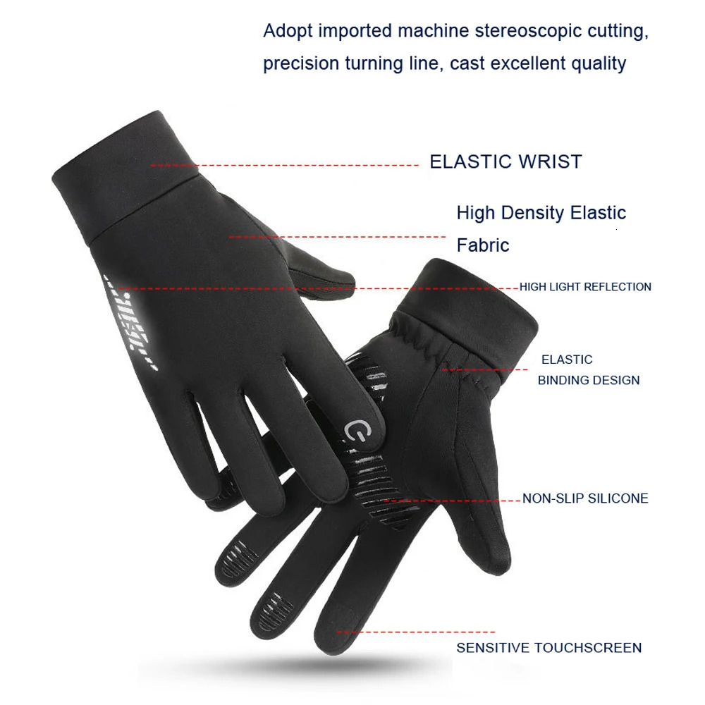 Five Fingers Gloves Men Women Cycling Touch Screen Keep Winter Warm Reflective Freezer Work Suit for Running Skiing Hiking 231010