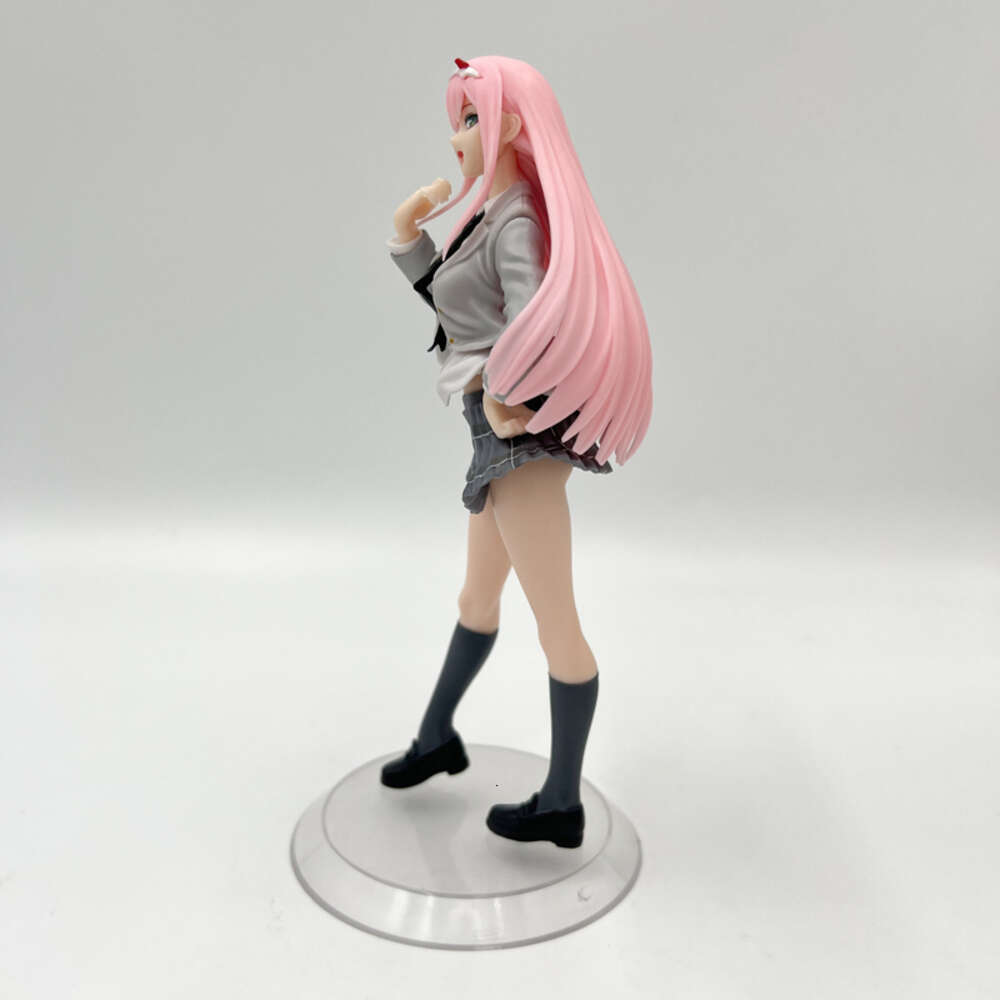 Mascot Costumes 18cm Darling in the Franxx 02 Anime Girl Figure School Uniform Zero Two Sexy Action Figure Zero Two Figurine Colletible Doll Toy