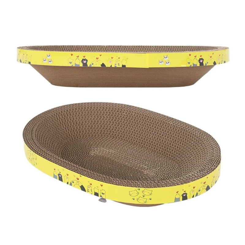 Cat Furniture Scratchers Non-lint Corrugated Scratch Board Round Oval Scratching Pads for Cat Sharpen Nails Tool Cat Bed Juguetes Para Gato Cat Furnit
