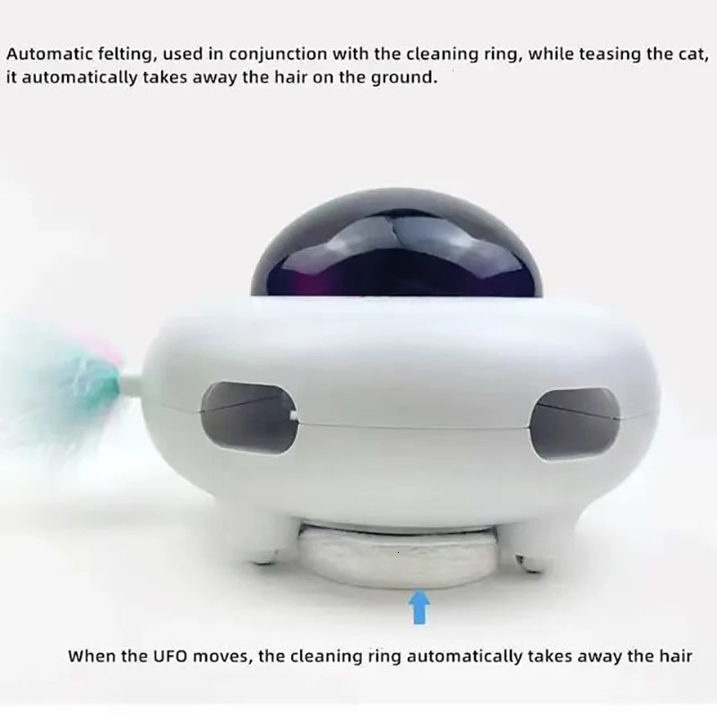 Cat Toys Smart Cat-teasing Stick Electric Cat Toy Electric Hair Suction Cat Hair Removal Automatic Steering Cat-teasing Wheel 231011