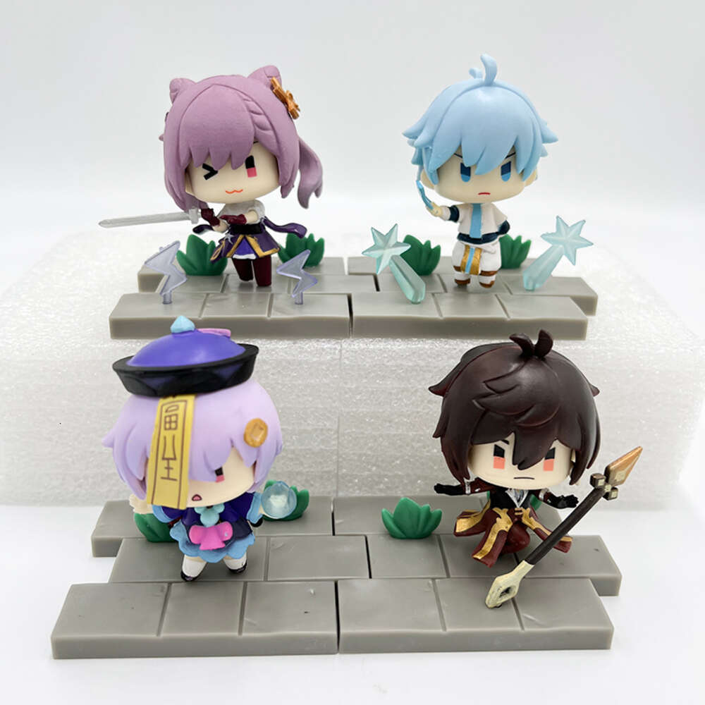 Mascot Costumes 7-10cm Genshin Impact Anime Figure Klee/barbara/diluc/fischl/venti/kaeya Action Figure Liyue Battlefield Heroes Figures Doll Toy