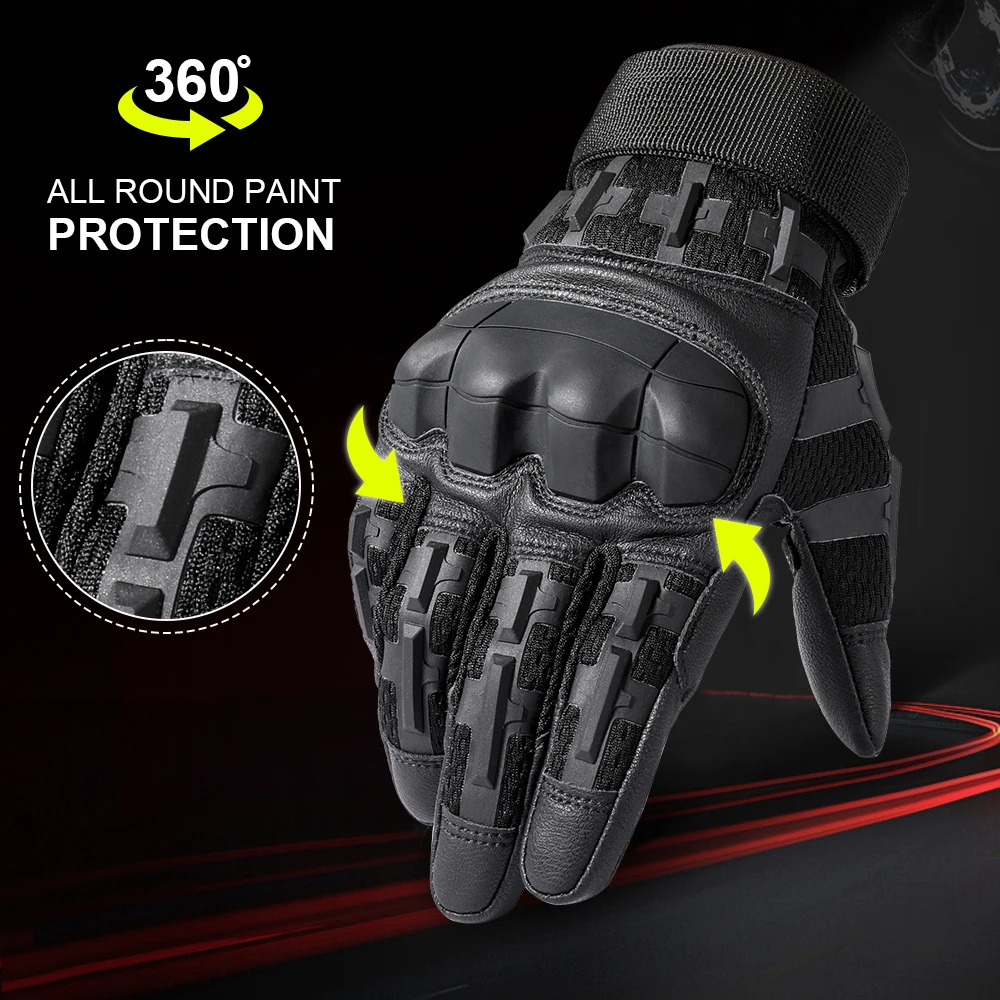 Five Fingers Gloves Tactical Full Finger Touch Screen Army Military PU Leather Combat Shooting Hunting Airsoft Work Protective Gear Men Women 231010