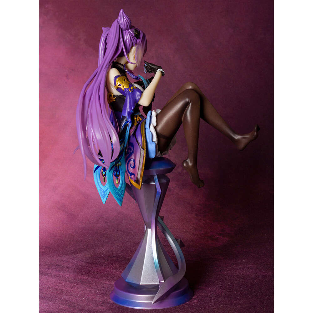 Mascot Costumes Keqing 18cm Anime Figures 1/7 Scale Genshined Impact Exquisite Pvc Action Figurine Kawaii Collectible Model Toys Gifts Ornament