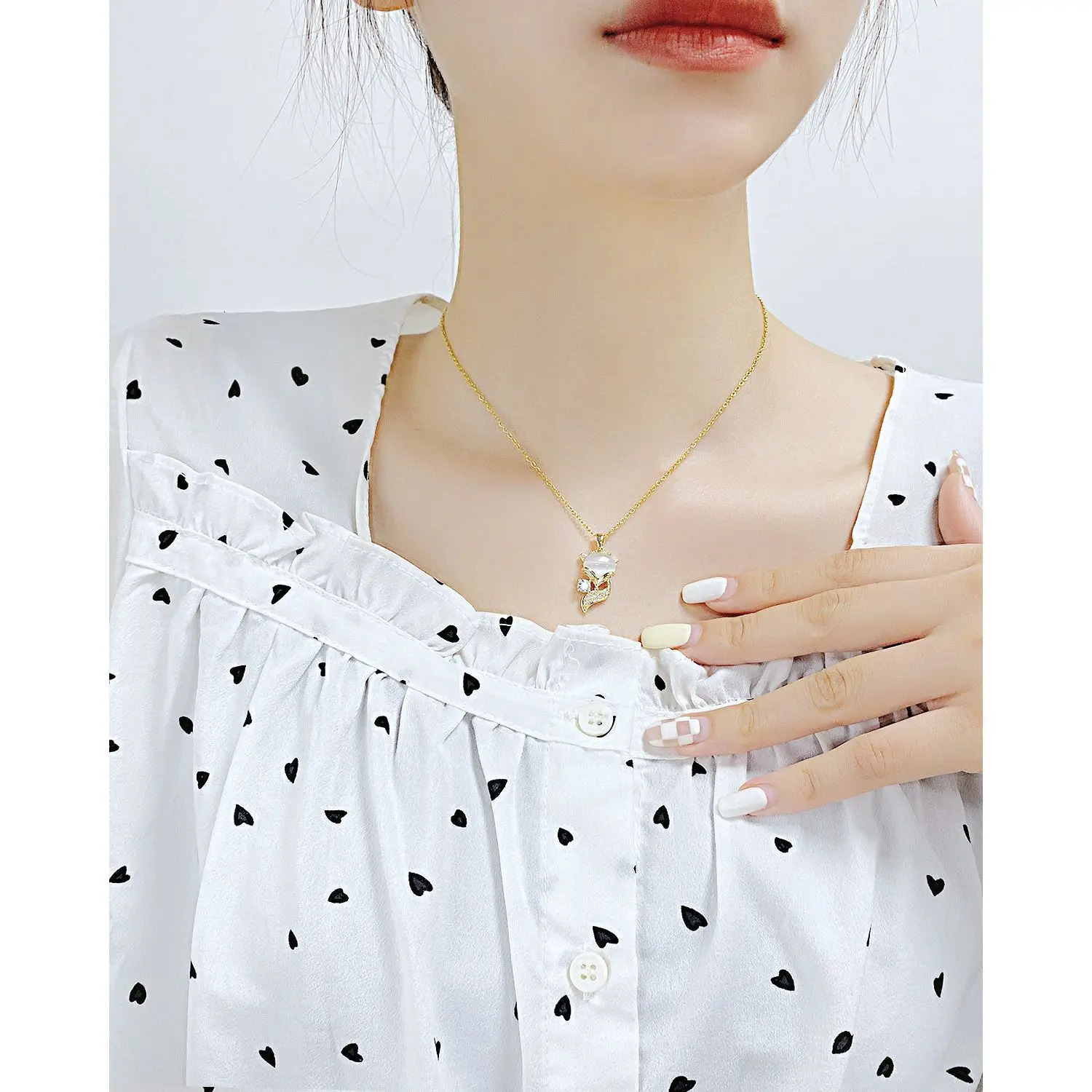 Chokers KouCh Animal Pendant Necklace Cute Elegant Shiny Zirconia Wedding Party Collier Charms Choler For Woman Gifts On Neck 231010