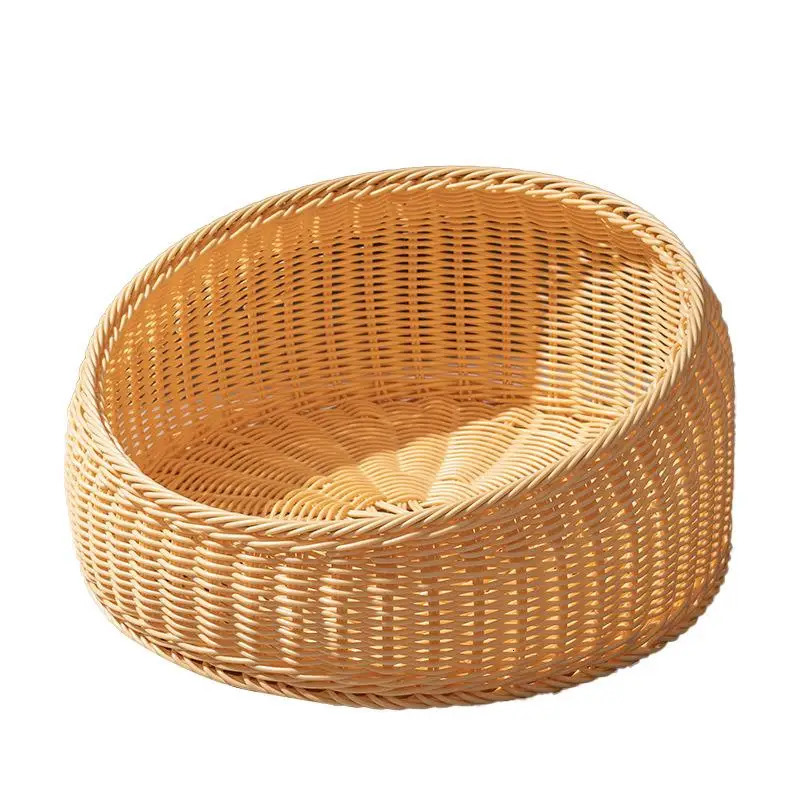 Cat Beds Furniture Rattan Cat Nest Four Seasons Universal Open Cat House Cat Bed Summer Cat Cool Nest Hand-woven Cat Supplies 231011