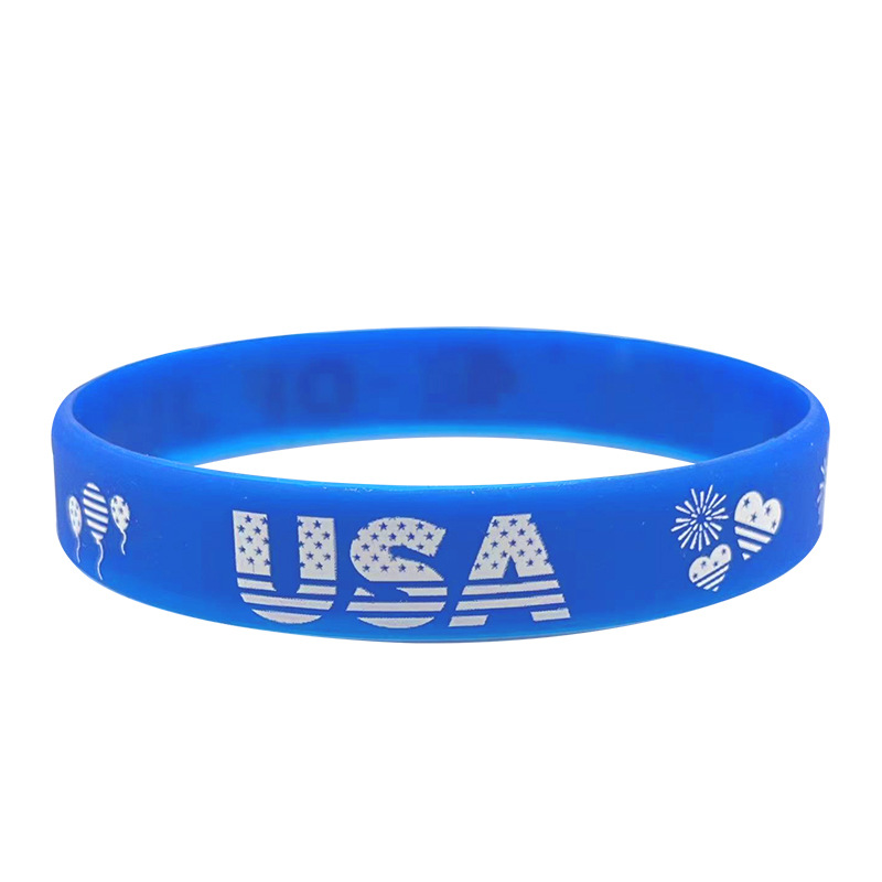 USA Thin Blue Line American Flag Bracelets Silicone Wristband