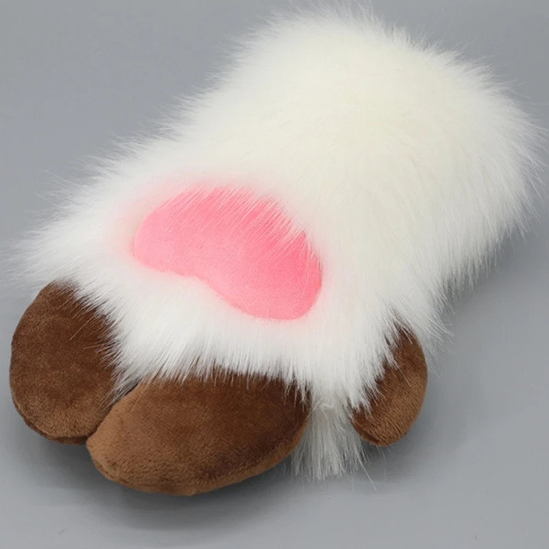 Five Fingers Gloves Unisex Cosplay Cartoon Sheep Hoof Shape Plush Halloween Mittens Furry Cuffs for Carnivals Party 231010