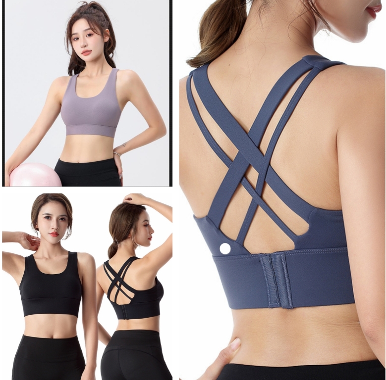 2025-- Beauty Back Strap Sports Bra High Strength Support Shockproof Yoga Underwear Running Fitness Bra