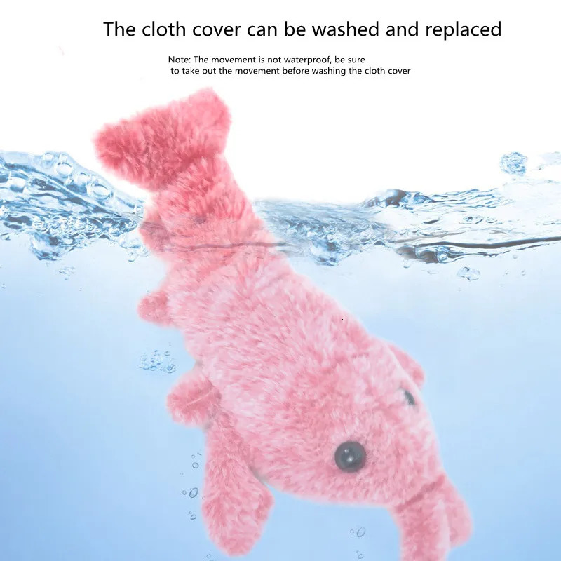 Cat Toys 1Pcs Electric Jumping Cat toy Shrimp Moving Simulation Lobster Electronic Plush Toys For Pet dog cat Children Stuffed Animal toy 231011