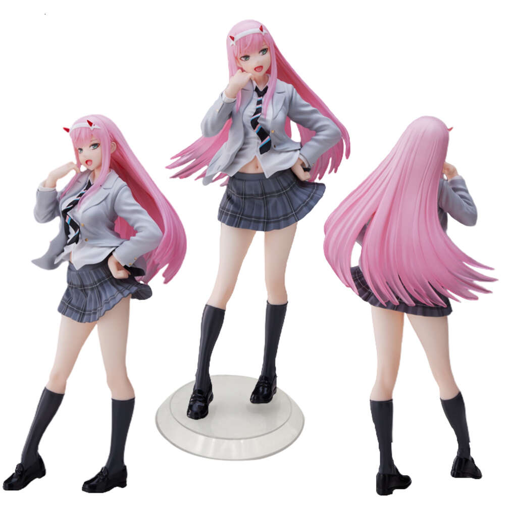Mascot Costumes 18cm Darling in the Franxx 02 Anime Girl Figure School Uniform Zero Two Sexy Action Figure Zero Two Figurine Colletible Doll Toy