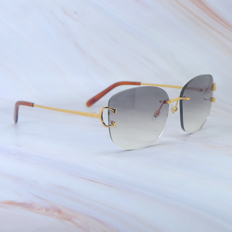 Desinger Wire C Sunglasses Men And Women Carter Luxury Stylish Rimless Sun Glasses Cool Decoration Oversized Shades Eyewear