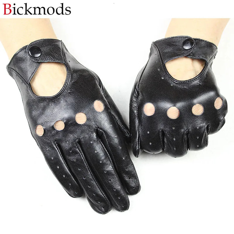 Five Fingers Gloves 100 Genuine Leather Driving Glove's SingleLayer Thin Fashion Hollow Breathable Short Spring and Summer Driver 231010